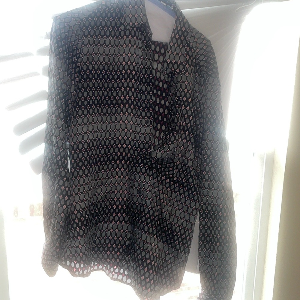 Roberto Cavalli  men’s collared long sleeve button shirt blouse 48 XXL silk